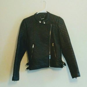 Faux leather biker jacket size S